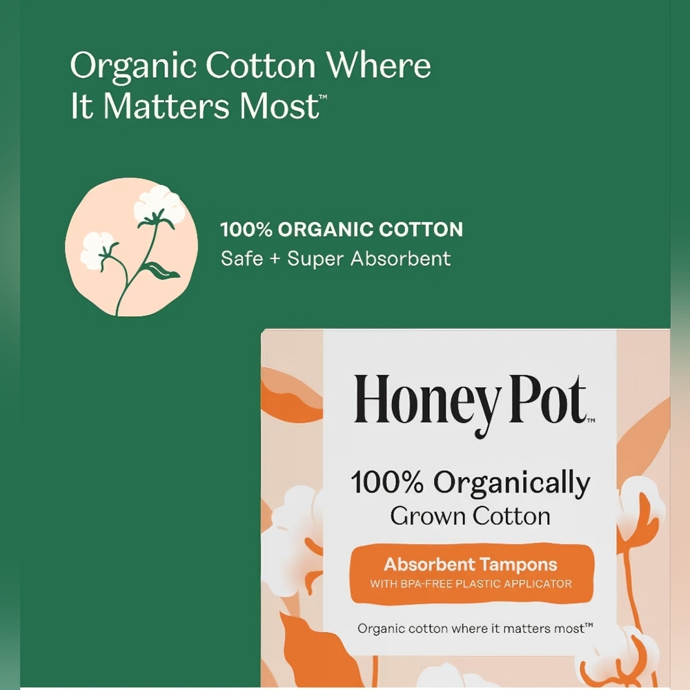 Honey Pot Regular Organic Cotton Tampons- 54 Count - Picture 5 of 7
